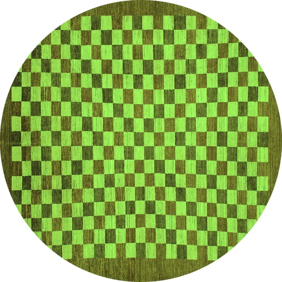 Ahgly Company Indoor Round Oriental Green Modern Area Rugs, 5' Round