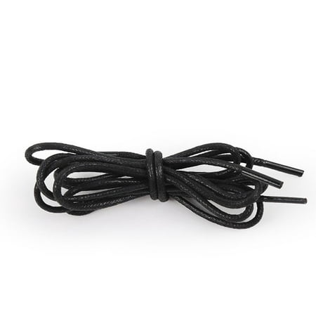 

YIWEI Round Waxed Solid Color Shoelaces Shoes Strings Boot Sport Shoe Laces Cord Black 120cm