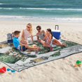 thumbnail image 5 of Snowman Dressed Green Extra Large Picnic Beach Blanket Waterproof Sand Proof Portable Outdoor Mat 80x118, 5 of 9