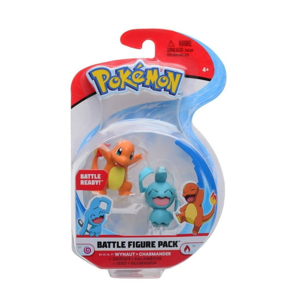 Pokemon Battle Figure 2 Pack - Features 2 inch Charmander and Wynaut Battle Figures
