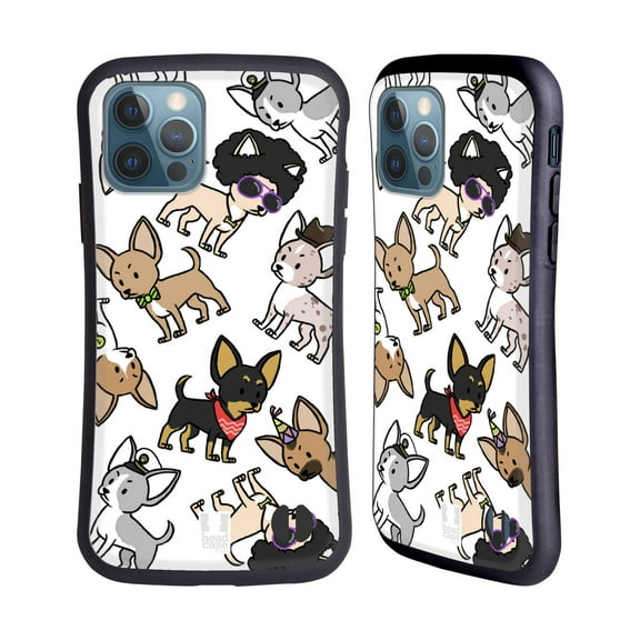 Head Case Designs Dog Breed Patterns Chihuahua Hybrid Case Compatible with Apple iPhone 12 / iPhone 12 Pro