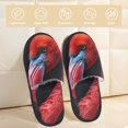 thumbnail image 2 of Fotbe Closeup Red Flamingo Portrait Pantuflas Peludas para Mujer con Estampado, Zapatillas de Peluche, Zapatos de Invierno para Casa, Uso Interior y Exterior-Large, 2 of 8