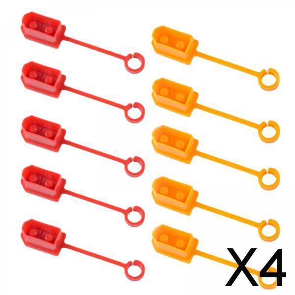 Carcasa Protectora Contra El Polvo con Enchufe Macho Hembra 3xXT60 para Batería Lipo Roja Y Amarilla , 4 piezas