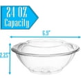 thumbnail image 3 of Clear 24 Ounce Plastic Salad Bowls with Snap-On Lids. 50 Pack. Airtight Disposable Containers for Lunch, Meal Prep, Parties. Ideal as Lids, 3 of 4