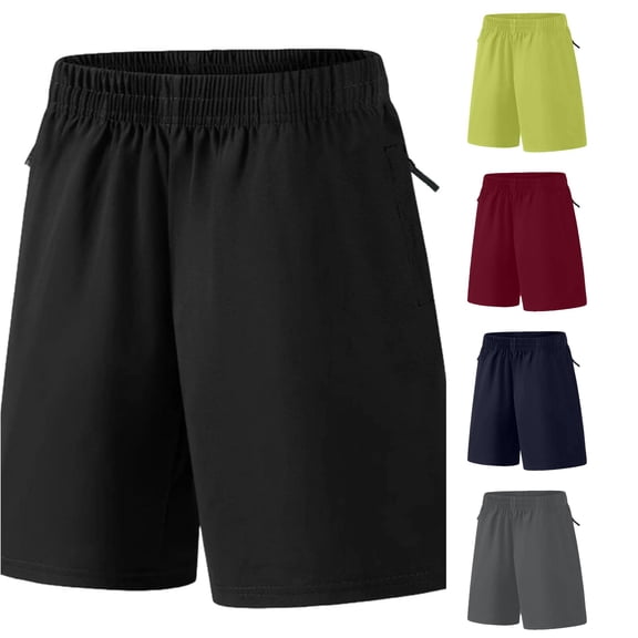 Byoo Toddler Boy's Side Striped Athletic Shorts Solid Lightweight Daily Casual Shorts Sports Bottoms,Black