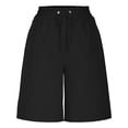 thumbnail image 6 of Women's High Waisted Bermuda Shorts Casual Summer Beach Shorts Wide Leg Lounge Shorts with Pockets Drawstring Shorts Vacation Bottoms, 6 of 7