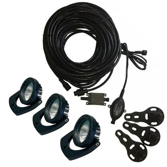 Universal Floating Fountain 3-Light 6 Watt White LED Kit - W/ 100 Foot Cord