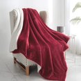 thumbnail image 1 of Couverture en Molleton Sherpa (Taille Simple 60"x80 Pouces Rouge) Jeté Pelucheux Super Doux Réversible en Microfibre Flanelle pour Canapé, Lit, Sofa Ultra Luxueux Chaud et Confortable pour Toutes les Saisons, 1 of 8