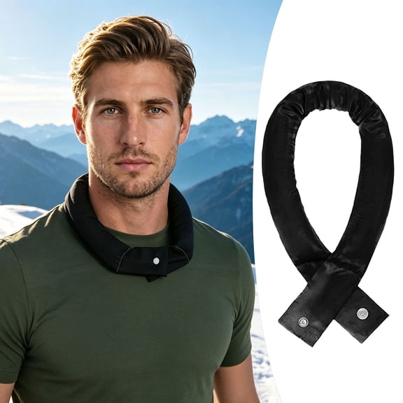 Cooling Neck Wrap With Button, Water-Activated Cold Towel For Summer Sports, Breathable Ice Scarf For Gym, Running, Hiking & Outdoor Activities,Black - 63X5Cm
