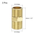 thumbnail image 2 of Unique Bargains G1/2 Male Thread Brass Pipe Fitting 40mm Length Hex Connector Pipe Adapter 3 Pack, 2 of 5