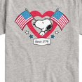 thumbnail image 3 of Peanuts - Snoopy Since 1776 Flag Heart - Toddler & Youth Short Sleeve Graphic T-Shirt, 3 of 6