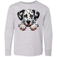 thumbnail image 3 of Inktastic Dalmatian Dog Illustration Long Sleeve Youth T-Shirt, 3 of 5