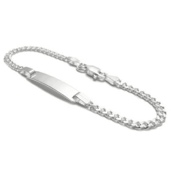 Children‚¬„¢s 925 Sterling Silver Cuban Link ID Bracelet ‚¬€œ Custom Engraving | 6-Inch Sterling Silver Baby Bracelet