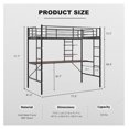 Loft Bed Size with Desk & Storage Shelves, Heavy Duty Metal Loft Bed