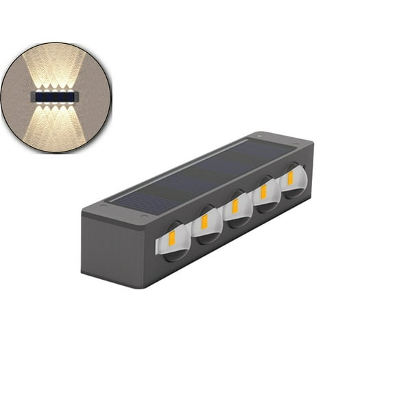 WNFJR 4 Pack Solar Lights Outdoor Waterproof Warm Dusk to Dawn Lighting Wall Sconce Up Down for Outside, Fence, Porch, Deck