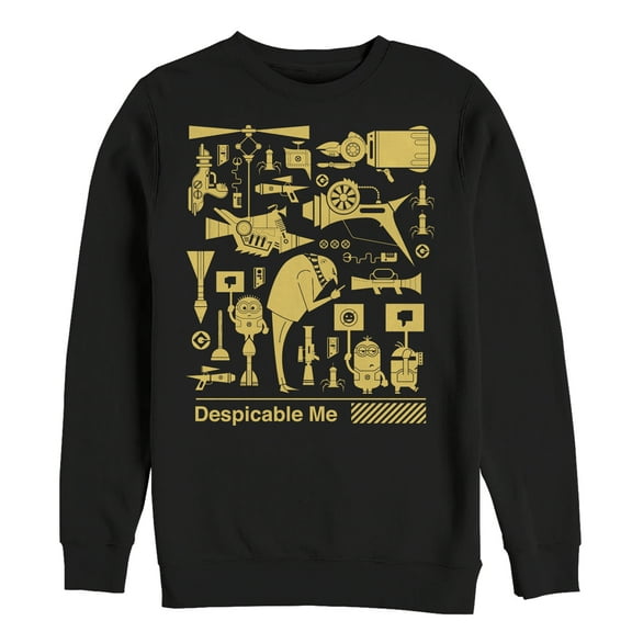 Men's Despicable Me 3 Minion Worker Strike  Sweatshirt Black Medium