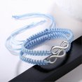 thumbnail image 3 of UBIUO 2PC/Set Stainless Steel 8 Infinity Couple Bracelet Braided Leather Rope Bangle Wrist Adjustable Chain Fit 7-9 Inch for Lover Friendship 2PC Ligh, 3 of 4