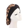 thumbnail image 2 of Impresión Seda Nightcaps Lissom Diseño floral Moda Multicolor Suavidad Headwear Headwrap Turbantes Satin Sleeping Caps Estampado de leopardo Inevent AP008220-06, 2 of 6
