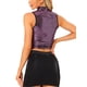 thumbnail image 3 of TANK TOP CORTO SIN MANGAS CON CUT OUT FRONTAL PARA MUJERES, AJUSTADO Y CON LENTEJUELAS, TAMAÑO M, ROSA FUCSIA, 3 of 5