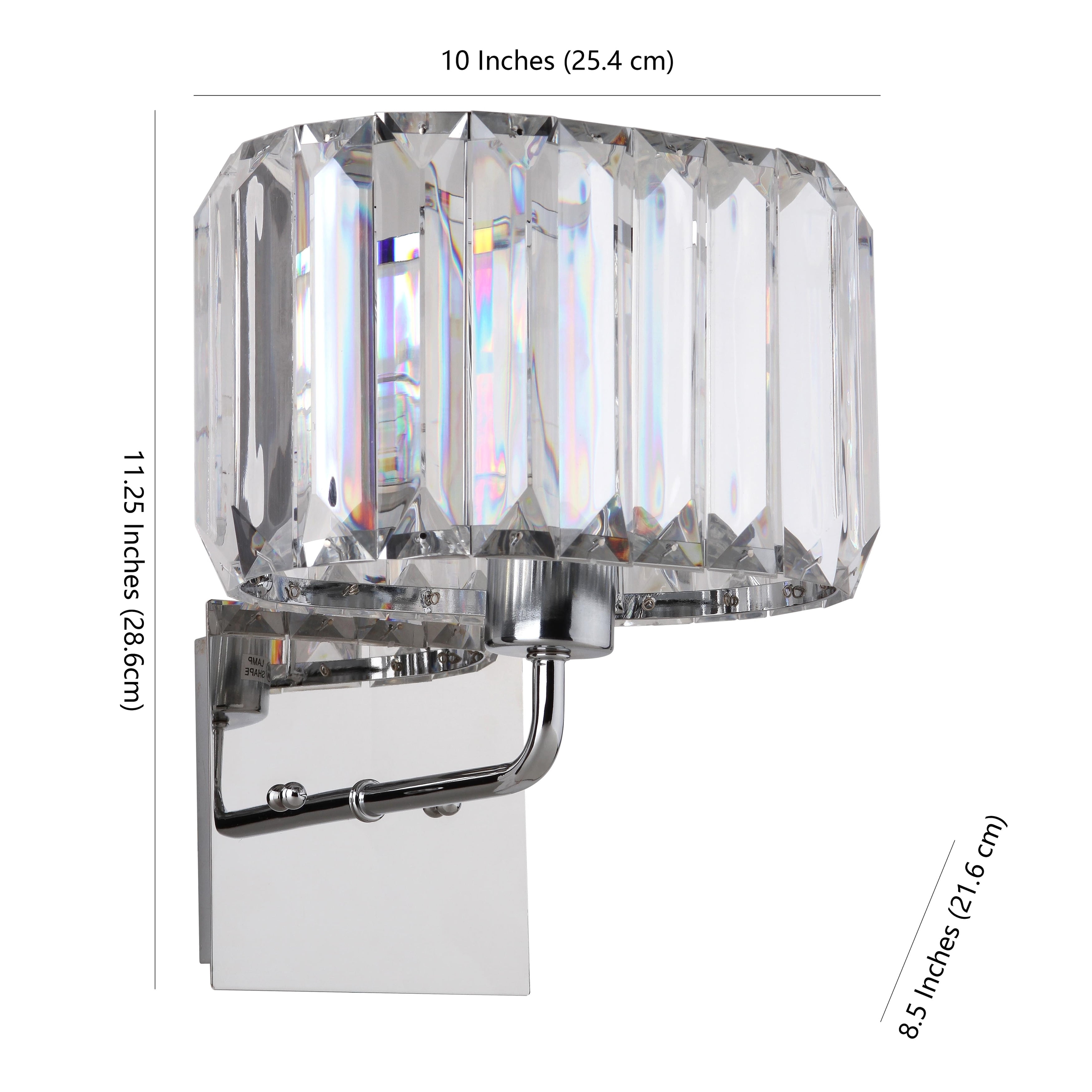 Safavieh Athena 11.25 In. High Acrylic Wall Sconce, Nickel/Clear