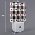 thumbnail image 2 of Goofa Heart Black Buffalo Plaid Gingham Night Light, Plug-in, Dusk to Dawn Sensor, Warm White, Ambient Lighting, Ideal Kids Adults Nightlight-EU, 2 of 9