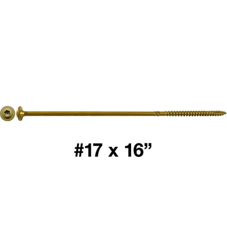 

Jake Sales Brand #17 x 16” Construction Lag Wood Screw - Torx/Star ~100 Screws - Bronze Coated - ACQ Compatible - 19 Pounds