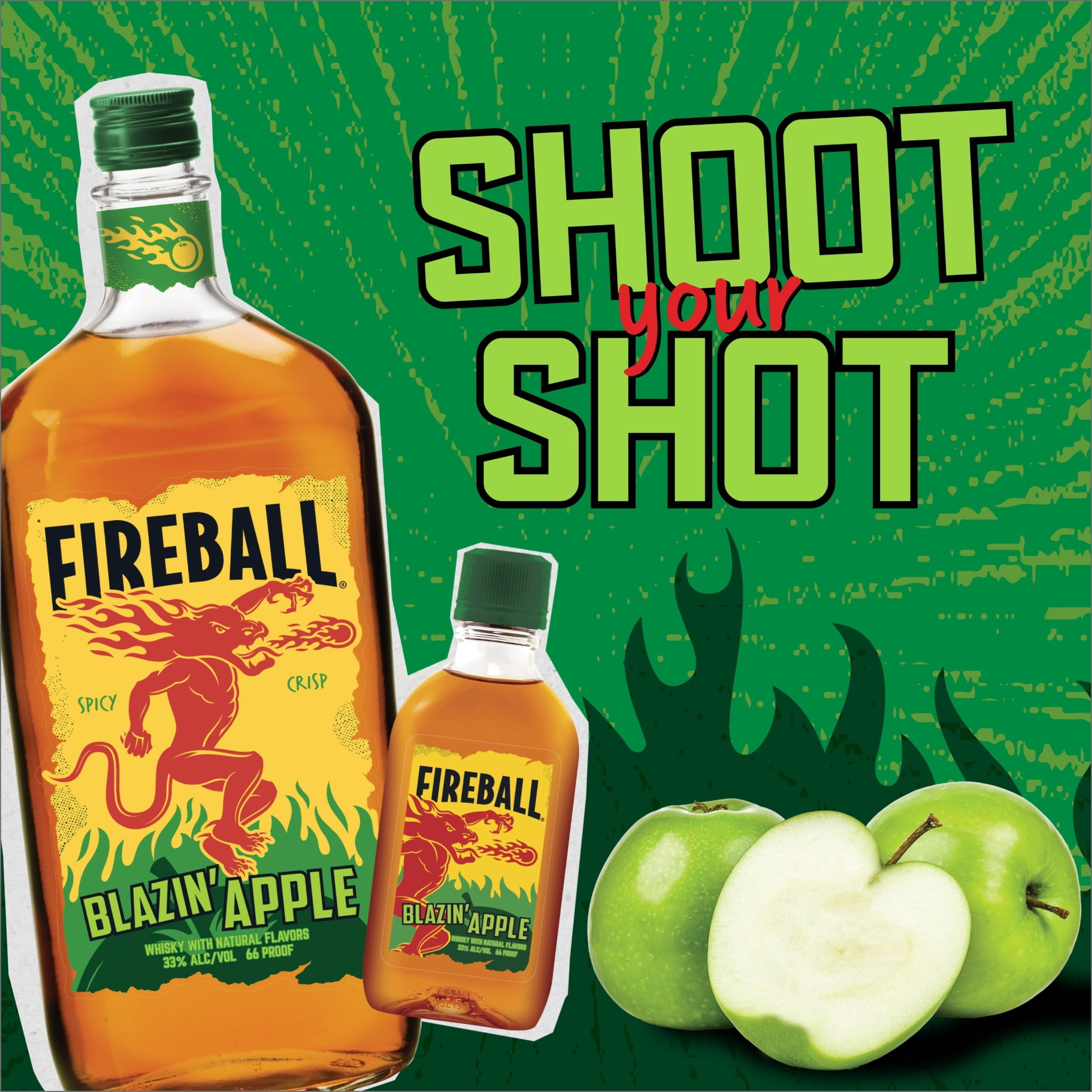 Fireball Blazin Apple Cinnamon Whisky, 750ml 66 Proof - Walmart.com