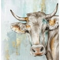 thumbnail image 2 of Watts, Eva 26x27 Gold Ornate Wood Framed with Double Matting Museum Art Print Titled - Headstrong Cow, 2 of 4
