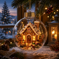 thumbnail image 6 of Glowing Christmas Story Ornament, Light-Up Mini Christmas Scene with Warm LED Light, Clear Ball Hanging Decoration for Christmas Tree, Home, Mantel and Party Decor, 6 of 7