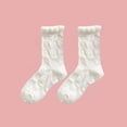 thumbnail image 2 of OOOUM Women Embroidery Mid Calf Socks Crochet Ruffle Trim Crew Socks Fashion Sweet Ankle Socks Red, 2 of 4