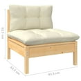 thumbnail image 3 of vidaXL 2-Seater Patio Sofa with Cream Cushions Solid Pinewood, 3 of 11
