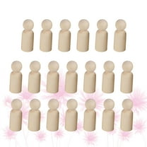 ROSENICE Miniature Figurines 20Pack Wooden Sculpture Doll Kids Graffiti Toys Light Yellow Small Man Shape