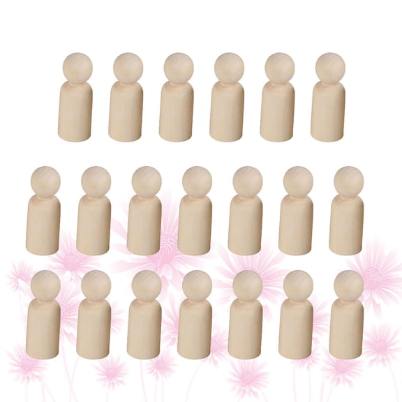 ROSENICE Miniature Figurines 20Pack Wooden Sculpture Doll Kids Graffiti Toys Light Yellow Small Man Shape