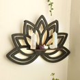 thumbnail image 4 of Wall Shelf Wood Floating Shelves Wall Art Lotus Designed Storage Display Rack, 4 of 8