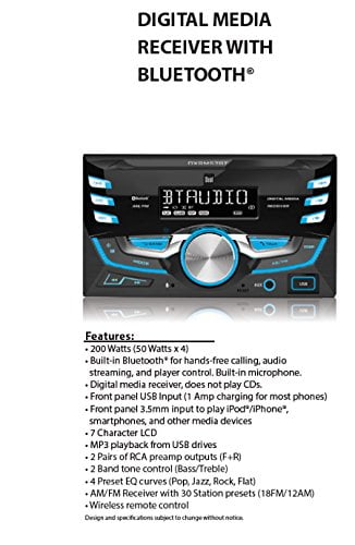 Récepteur stéréo de voiture haute résolution double DIN pour écran LCD haute résolution DXRM57BT Multimédia détachable multimédia avec USB intégré, carte SD, lecteur MP3 et WMA