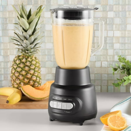 (white) Mainstays 5-Speed Glass Blender with 48 Oz Jar and Ice-Crushing Motor