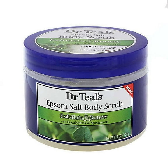 Dr Teal's Epsom Salt Body Scrub Exfoliate & Renew with Eucalyptus & Spearmint - 16 oz