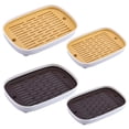 thumbnail image 4 of Rabbit Guinea Pig Litter Tray Sturdy Plastic Material Large Size Heightened Grid Design Smooth Corner Easy to Clean Black white L, 4 of 6