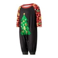 thumbnail image 4 of Matching Christmas Pajamas for Family, Long Sleeve Tree Print Raglan Tops + Pants Set, 4 of 10