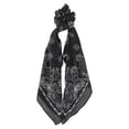 thumbnail image 2 of Madden NYC Women's Bandana Tie Scrunchie, 2-Pack, Black/White, 2 of 4