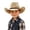 1-Beige285, variant on Boys Embossed Band Cowboy Hat Curved Wide Brim Western Travel Hats
