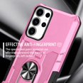 thumbnail image 4 of Allytechgroup for Samsung Galaxy S25 Case with Stand, [Built-in Kickstand] Support Magnetic Car Phone Mount Military Grade Drop Protection Phone Case for Samsung Galaxy S25, Pink, 4 of 10