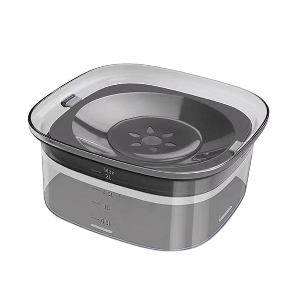 Tazón de agua para perros Plato para perros 2L para perros, gatos Tazón flotante transportado en vehículos para perros medianos y grandes Alimentador Gris Yinane Bebedero para perros