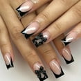 thumbnail image 2 of Press on Nails French Tip Square Nails Tips Designs Fake Nails Artificial Acrylic Nails Full Covers Acrylic False Nails, 2 of 7