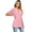 Pink, variant on Women Casual T-Shirts Cotton Bubble Sleeve Tees Tops Summer Short Sleeve V-Neck Tees Shirts