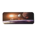 thumbnail image 1 of Galaxy Computer Mouse Pad, Space Theme View of the Planets from Earth Science Room Art with Sun and Moon, Rectangle Non-Slip Rubber Mousepad Large, 31" x 12" Gaming Size, Magenta Orange, by Ambesonne, 1 of 2