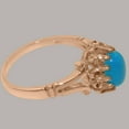 thumbnail image 4 of LBG British Made 18k Rose Gold Ring with Natural Turquoise Womens Engagement Ring - 33 size options - Size 7.25, 4 of 6