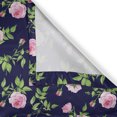 thumbnail image 5 of Ambesonne Navy and Blush Grommet Curtain, Vintage Roses Buds, 50" x 72", Indigo Green Pink, 5 of 6