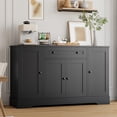 thumbnail image 7 of TROPOW Sideboard Buffet Cabinet with Storage, Modern Wooden Credenza Storage Cabinet with Drawer and 4 Doors, Freestanding Coffee Bar for Living Room, Kitchen, Dining Room, 7 of 7