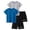 Dark Blue, variant on Boys Clothing Set 4 Piece Outfits Summer Loose Athletic Short Sleeve T Shirts and Shorts Plain Workout Running Sets 5-14 Y